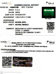 9.13/CT Natural Panna Stone with Govt. Lab Certificate-12500D51200